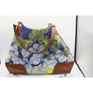 Chaps Shoulder Bag Womens Large Floral Canvas Tassel Purse Handbag New‎